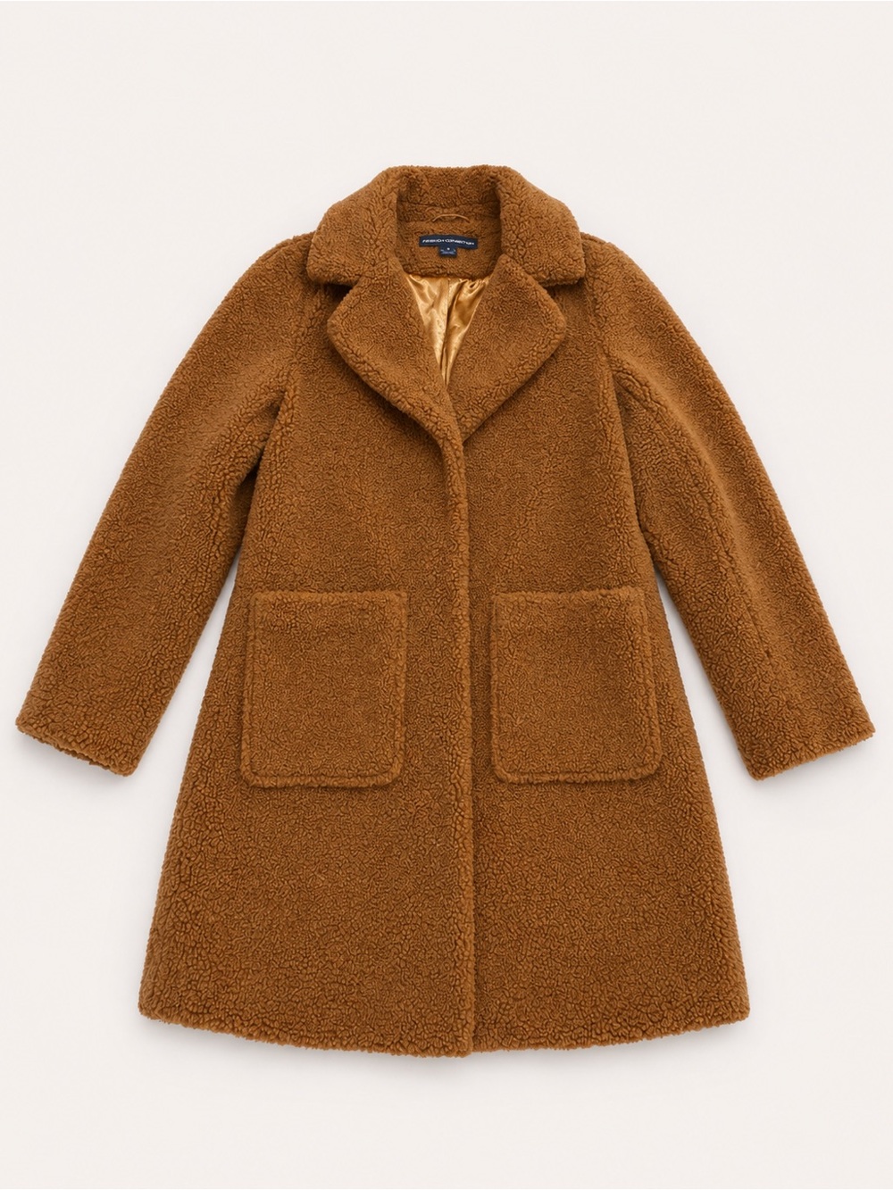 French Connection Teddy Coat in Chestnut Brown